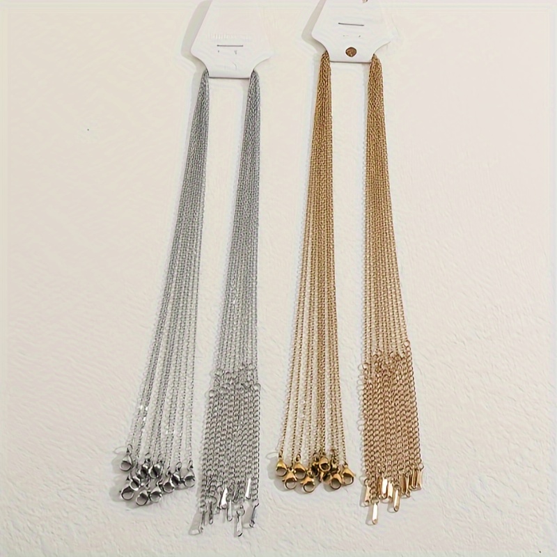 10pcs Stainless Steel Necklace Chains 14K Golden Plated DIY Beading Crochet